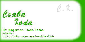 csaba koda business card